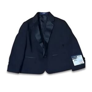 Nautica Formal Suit Jacket Single Button Notched Lapel Front Pocket Black 2T NWT